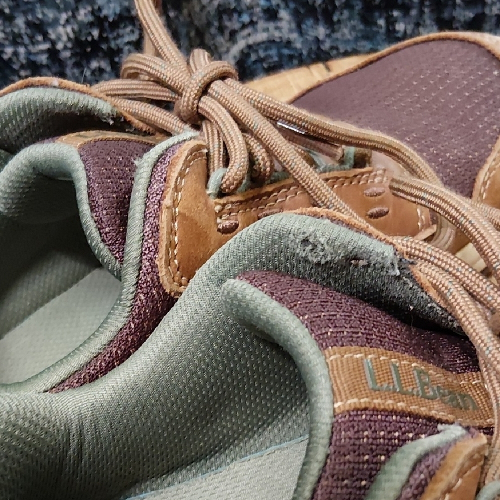 L.L. Bean Women's Brown and Green Leather Sneakers - Picture 7 of 9